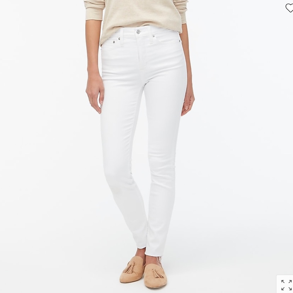 J CREW 10” Highest Rise Toothpick Jean in White size 26P